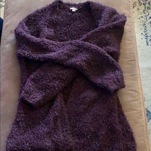 Purple fuzzy cardigan